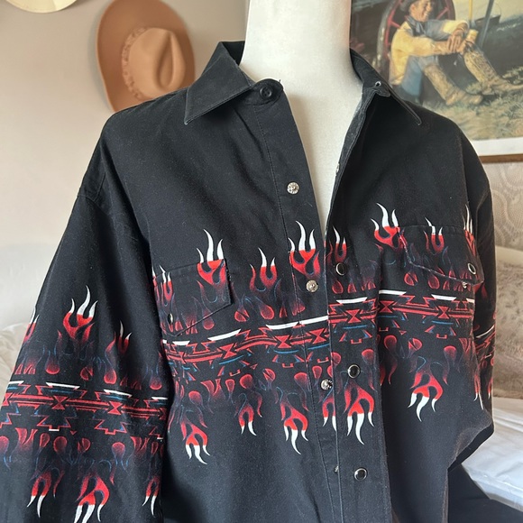 Vintage Brooks & Dunn Fire Button Down - Picture 4 of 6